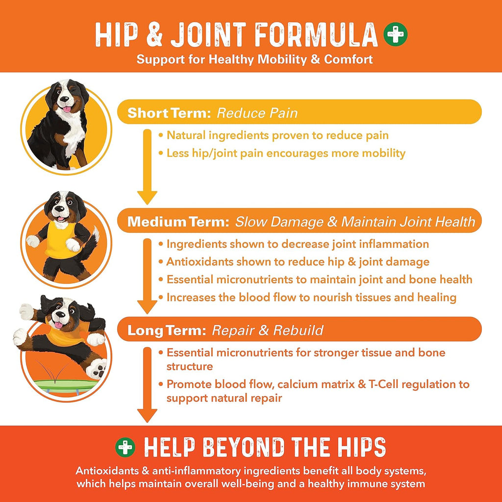 Bernie's Healthy Hips pork flavored joint health supplement jar side label