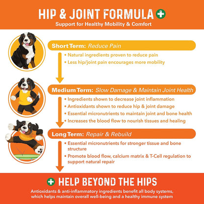Bernie's Healthy Hips pork flavored joint health supplement jar side label