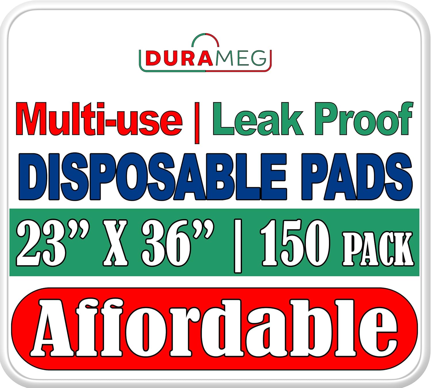 Durameg absorbent mattress protector pads showing the full thickness profile.