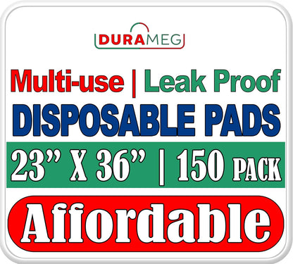Durameg absorbent mattress protector pads showing the full thickness profile.