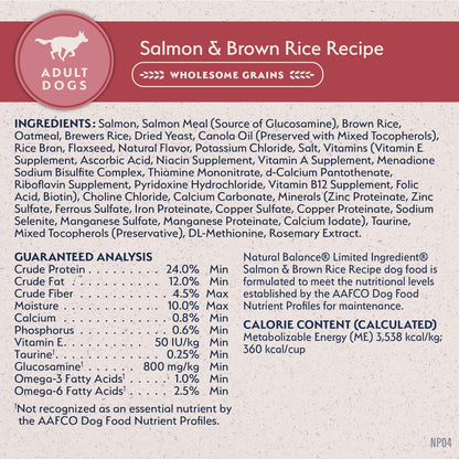 Natural Balance healthy grains limited ingredient adult dry kibble