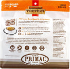 Primal grass fed beef and probiotic pet food topper 18 Ounce bag standing upright