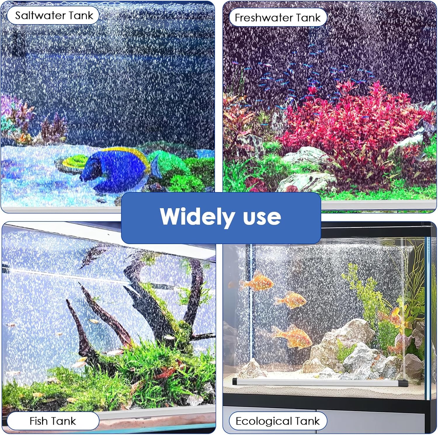 Hygger anti clogging nano air stone bar underwater packaging details