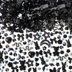 Cooslim 3D nail charms front view showing mixed black resin designs