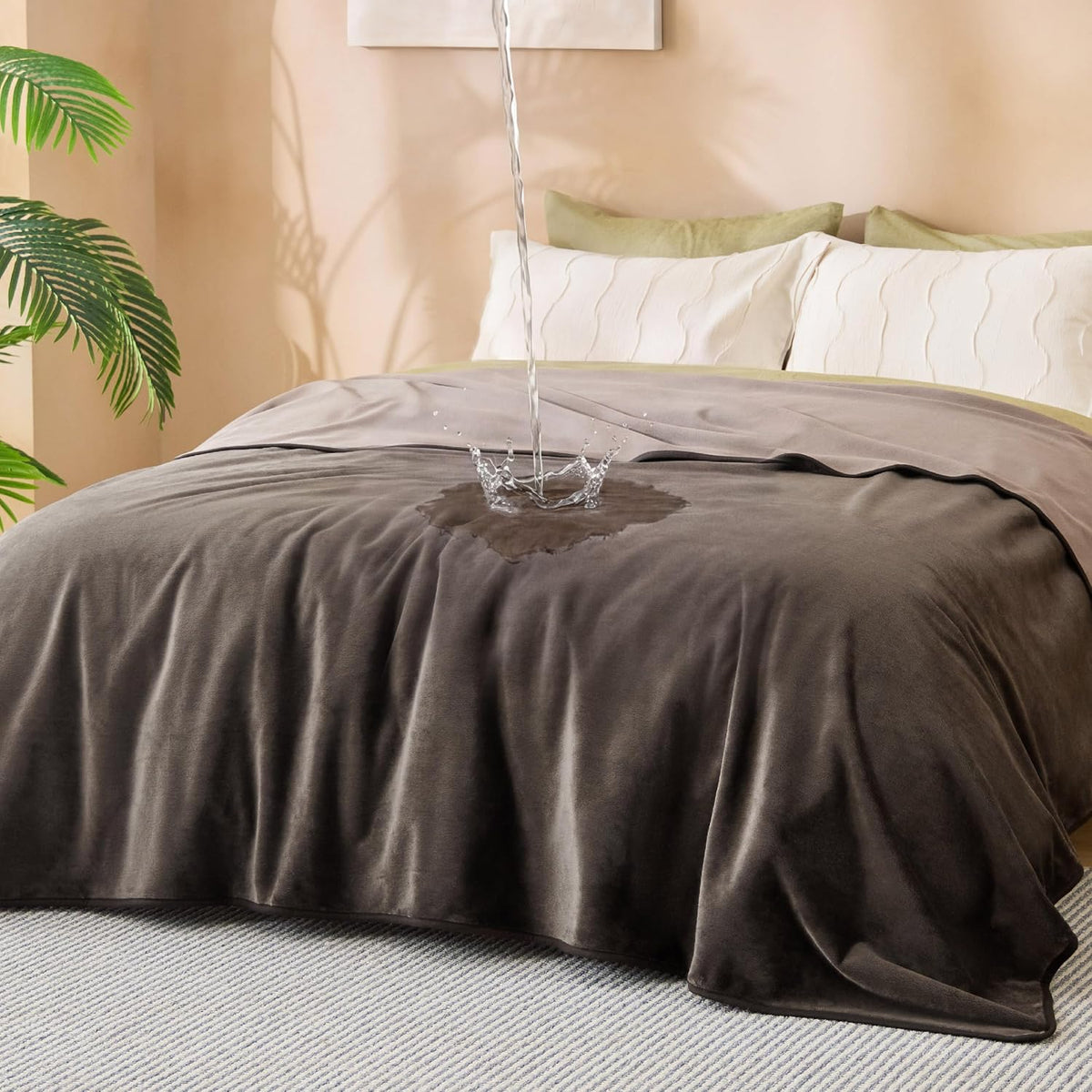 Bedsure Waterproof Blanket for Couch - Soft Flannel Fleece Couch Cover Throw Blanket for Large Dogs Pet Leakproof, Protector for Camping, Travel, 50"x60", Grey - Image 9