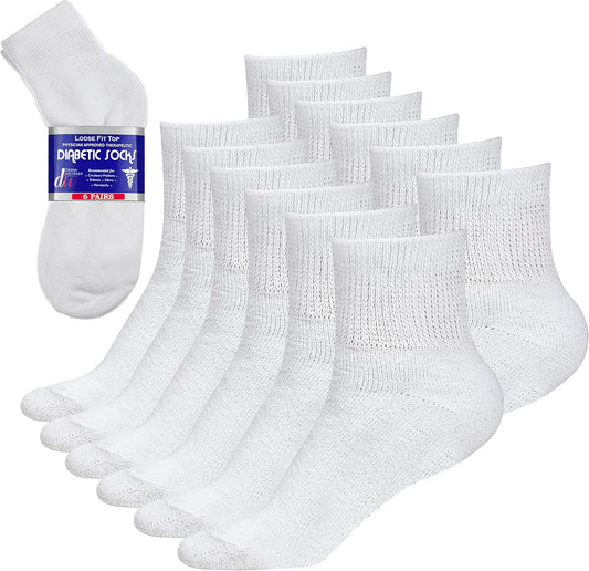 Debra Weitzner diabetic ankle socks 6 pack front view cotton blend