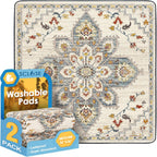 SCLOSE Washable Pee Pad for Dogs, 32" x 24" Reusable Puppy Pads Waterproof Dog Rugs, Super Absorbent, Leakproof, Dog Crate Pad, Playpen Mat, Whelping Pads, Vintage - Image 10