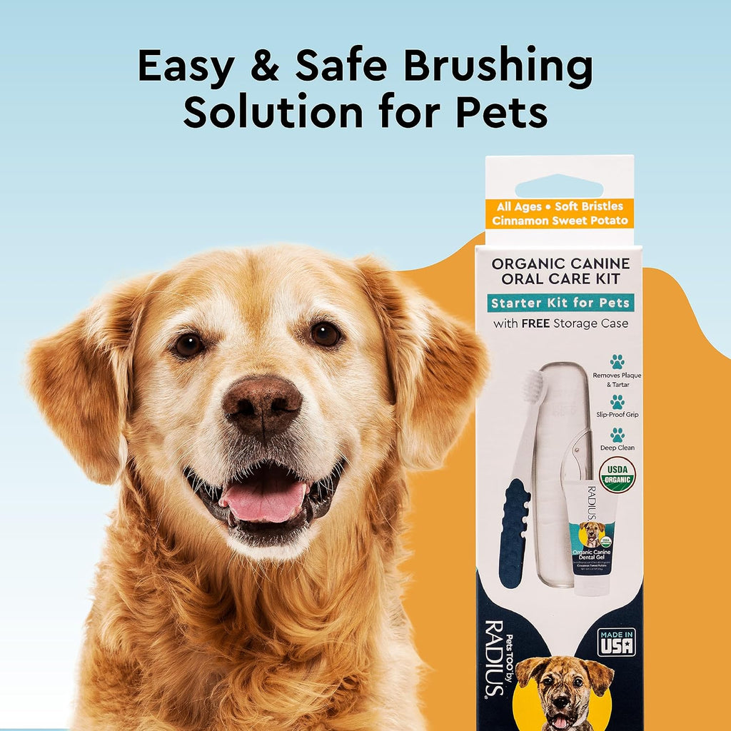 Travel-friendly dog dental hygiene set