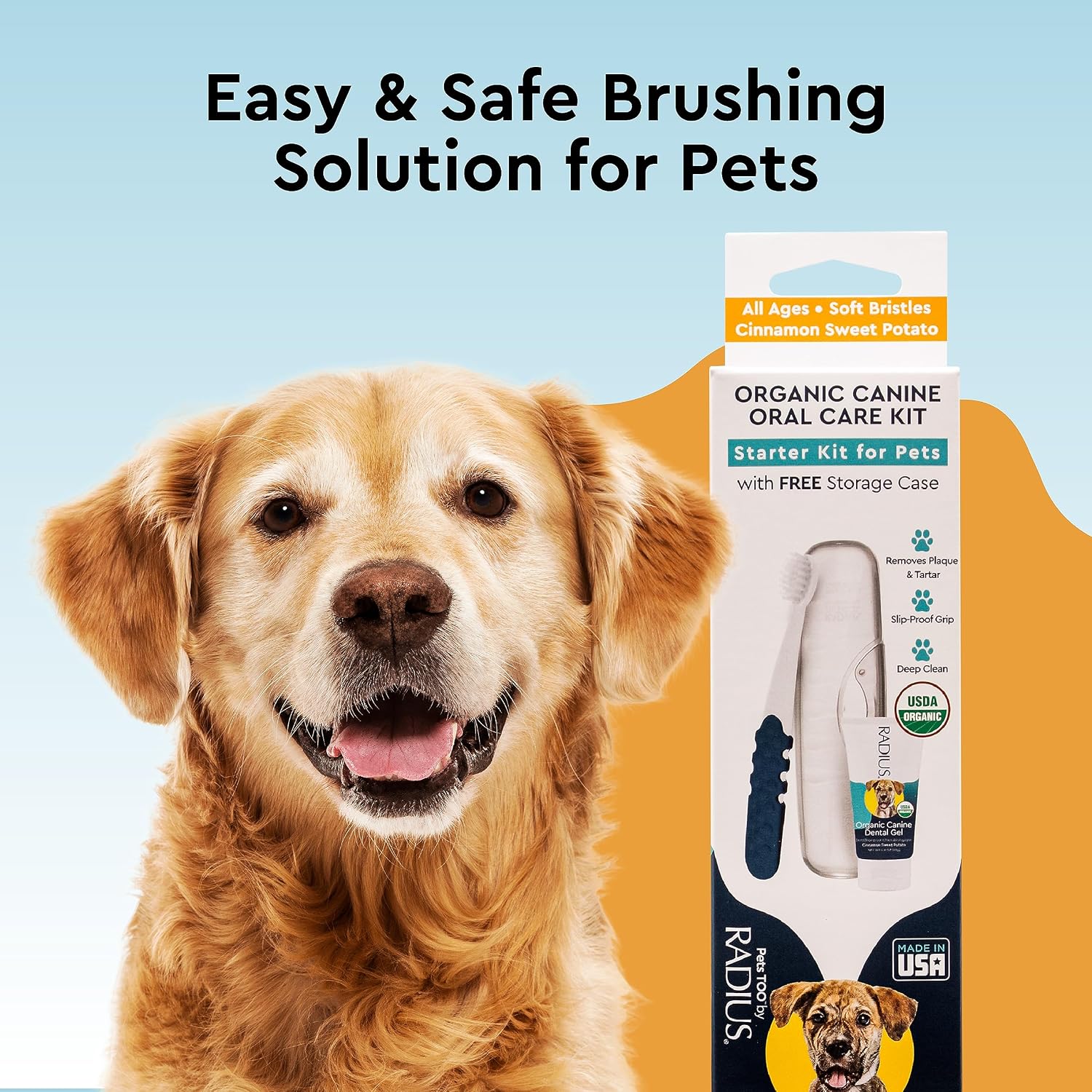 Travel-friendly dog dental hygiene set