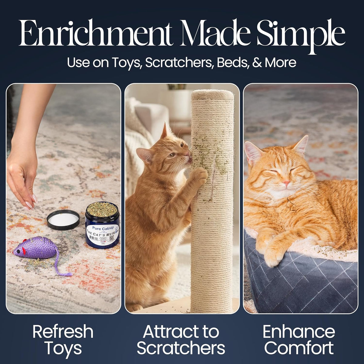 Pure catnip herb details for indoor cat behavioral training