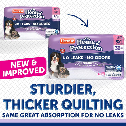 Hartz lavender scented pee pads six layer absorption technology diagram