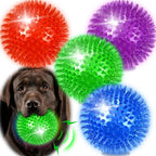 Six pack colorful interactive light up squeaky dog balls for medium dogs