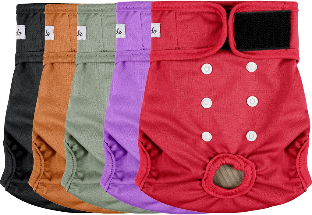 Female Dog Diapers 5Pcs - Premium Reusable Diapers for Doggie in Heat - Highly Absorbent Dog Diapers Female for Pet Incontinence with Adjustable Snaps, Flowers S - Image 15