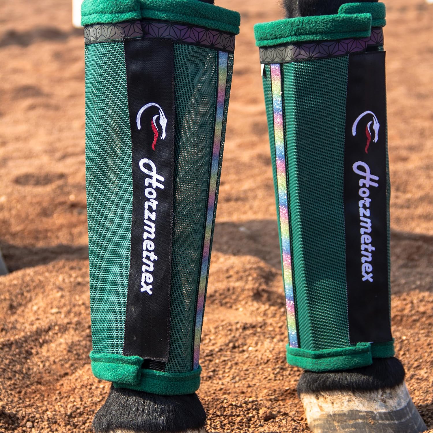 Back view of the Horzmetnex equine mesh leggings emphasizing the high-stress reinforced stitching.