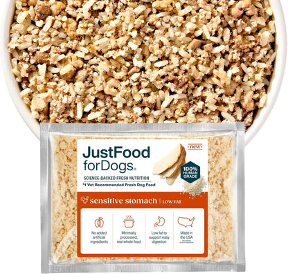 JustFoodForDogs Sensitive Stomach fresh dog food pouch front view