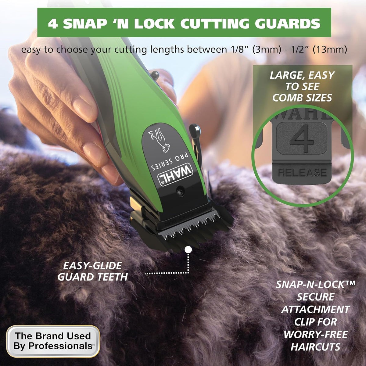 High torque motor cordless animal trimmer close up of self sharpening blades