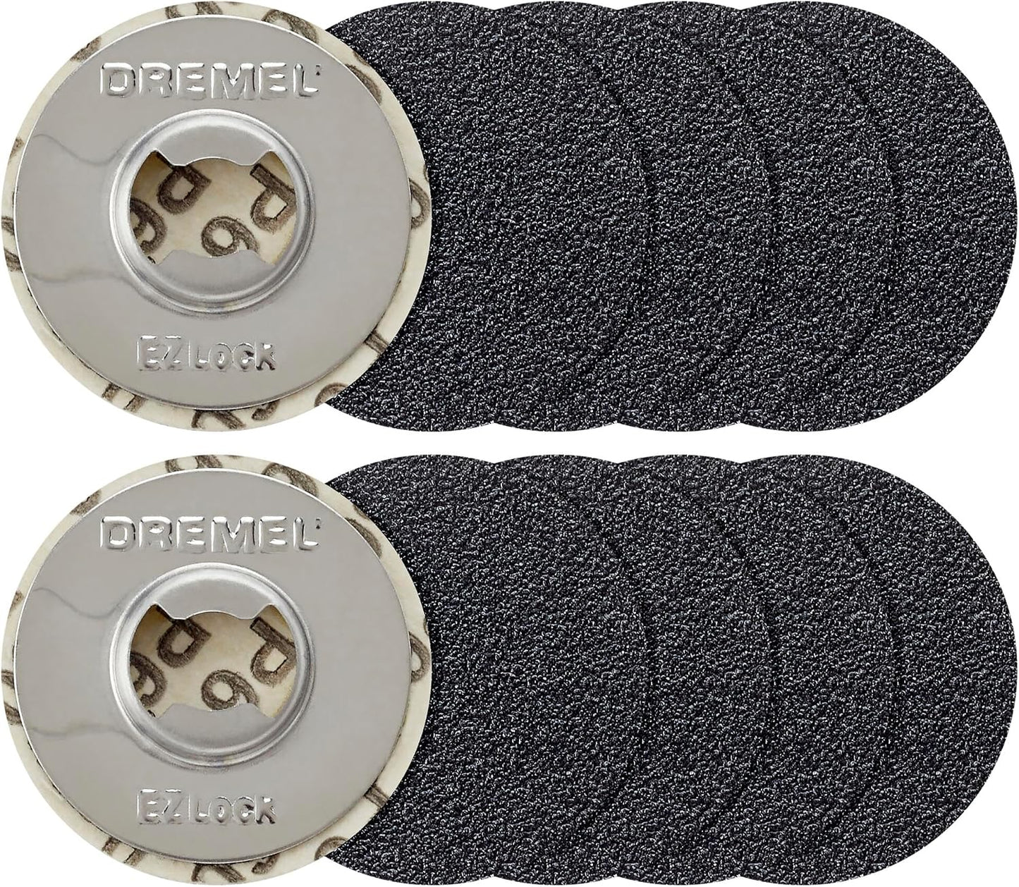 Dremel SD60-PGK pet nail grooming sanding discs ten pack front view showing the EZ Lock metal center