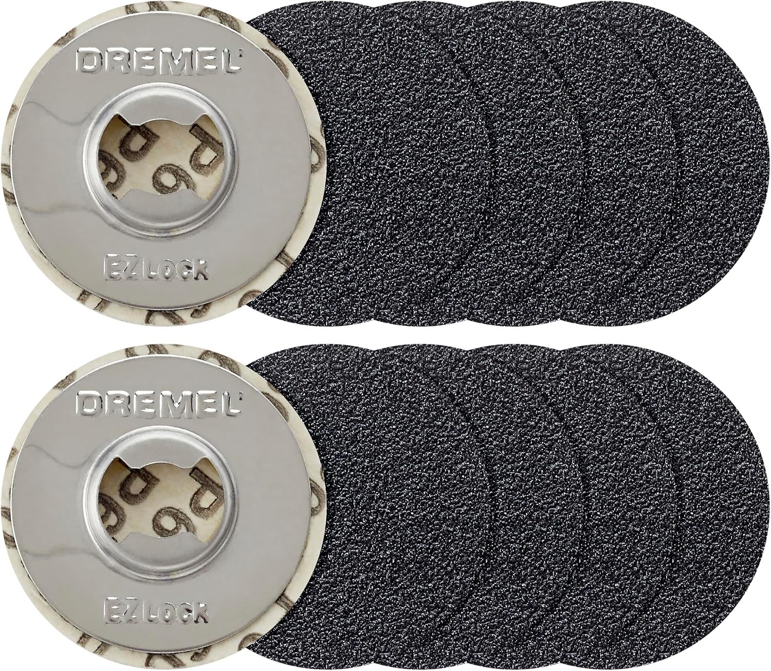 Dremel SD60-PGK pet nail grooming sanding discs ten pack front view showing the EZ Lock metal center