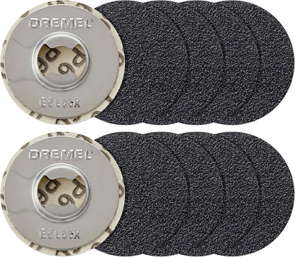 Dremel SD60-PGK pet nail grooming sanding discs ten pack front view showing the EZ Lock metal center