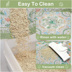 Authentic imported Glittme pet mat protecting wooden floor from litter tracking