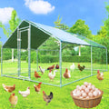 HEASON large metal chicken coop front view with outdoor run