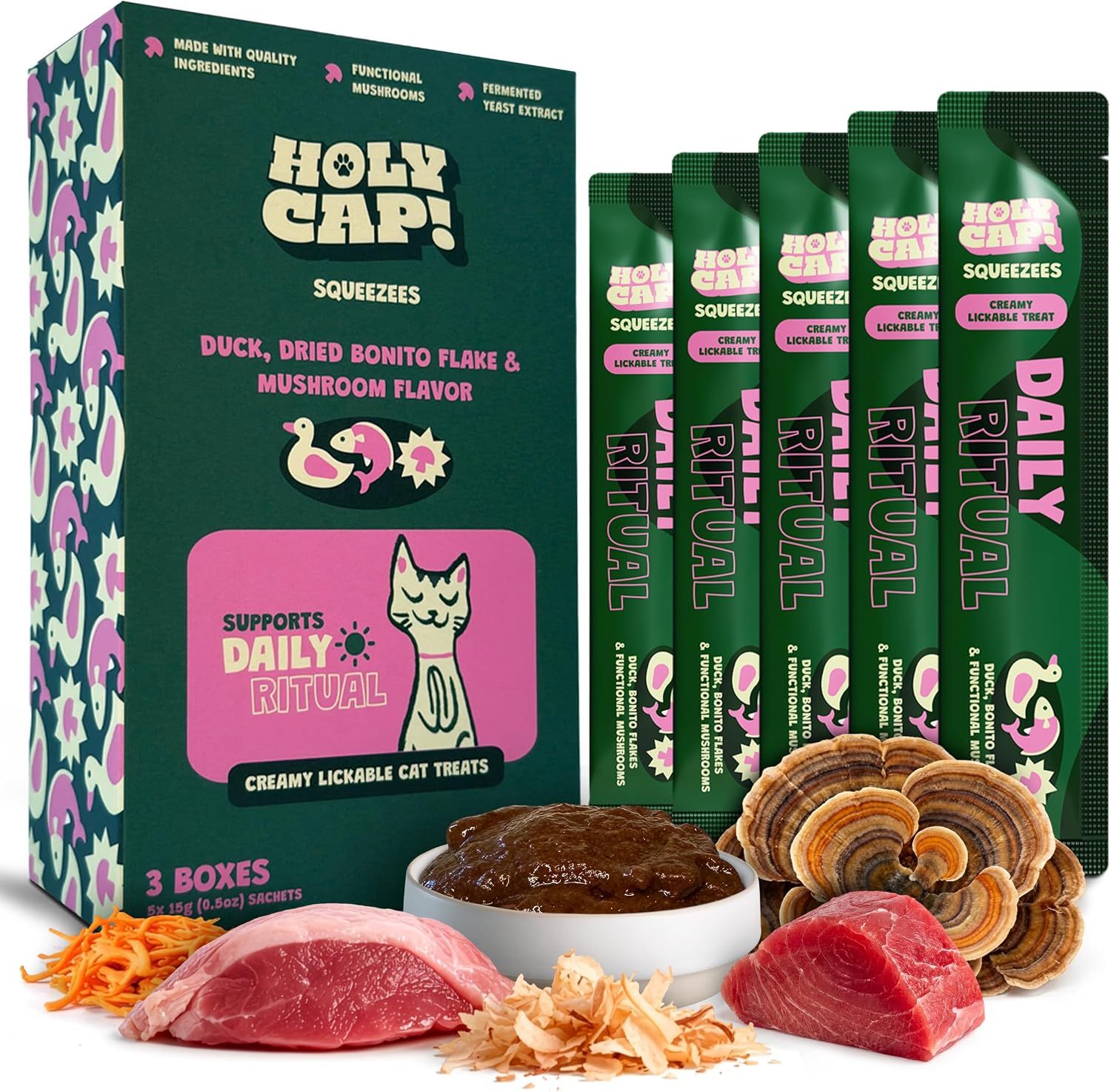 Calm & Chill Grain-Free Lickable Cat Treats 5 Squeezable Pure Tubes (0.5 oz Each), Mackerel & Turkey Flavor, Creamy Cat Pure with Clean Ingredients, Hand-Fed Treat or Meal Topper - Image 12