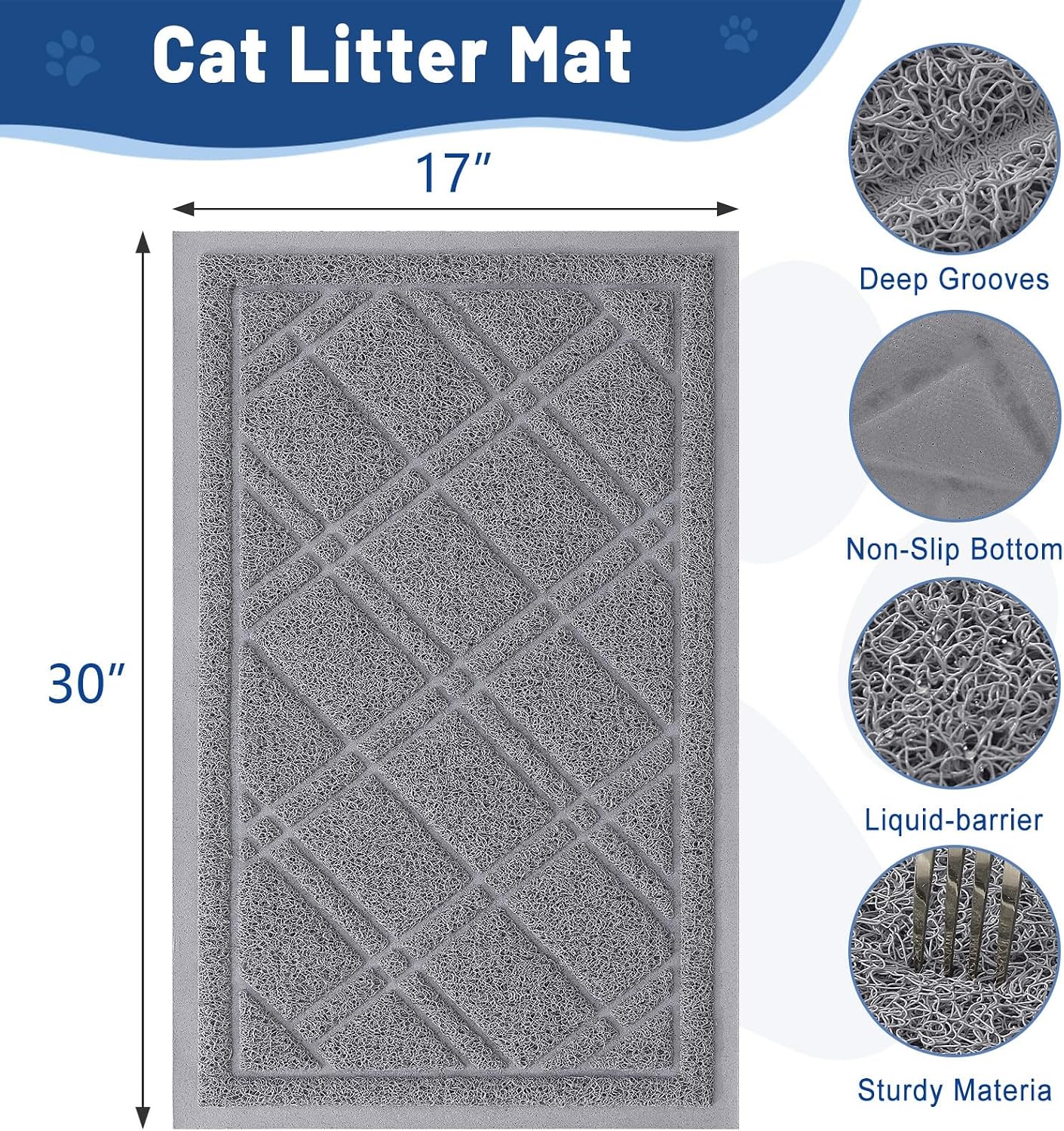 Smiry non slip cat litter mat water resistant backing illustration