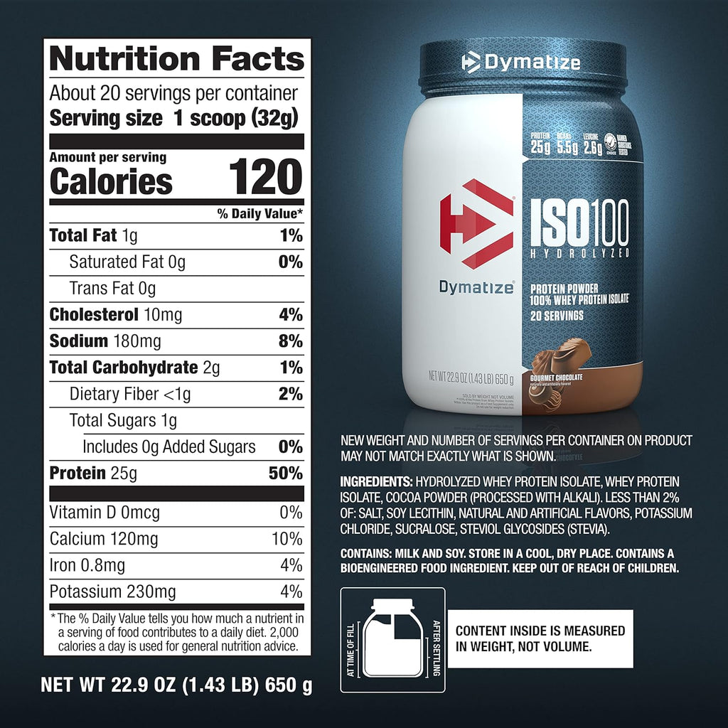 Dymatize ISO100 1.4 pounds tub lifestyle and gym setting