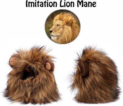 Melange brown lion costume wig for small dogs