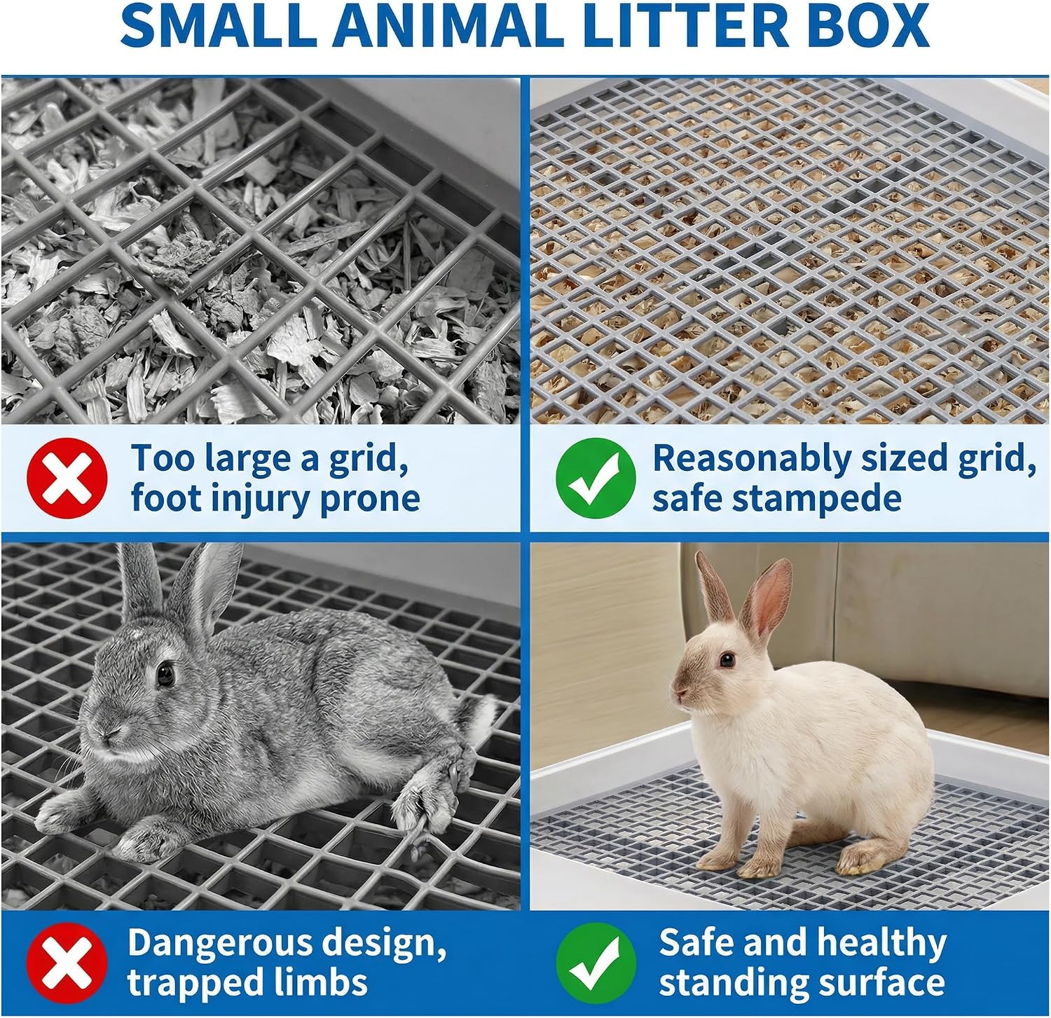 Low entry design of the Wuweot litter tray for small animals