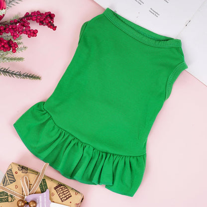 Choyaxo small dog apparel close up view of the durable stitching and flexible neck opening