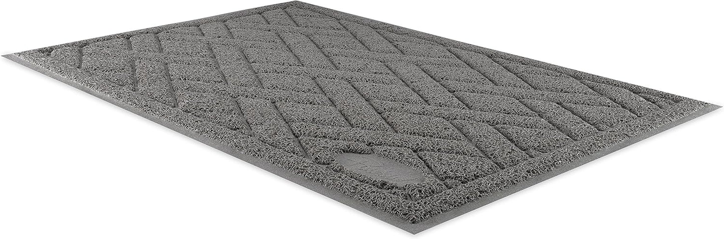 Soft phthalate free Pawkin cat litter mat with cat stepping on the surface