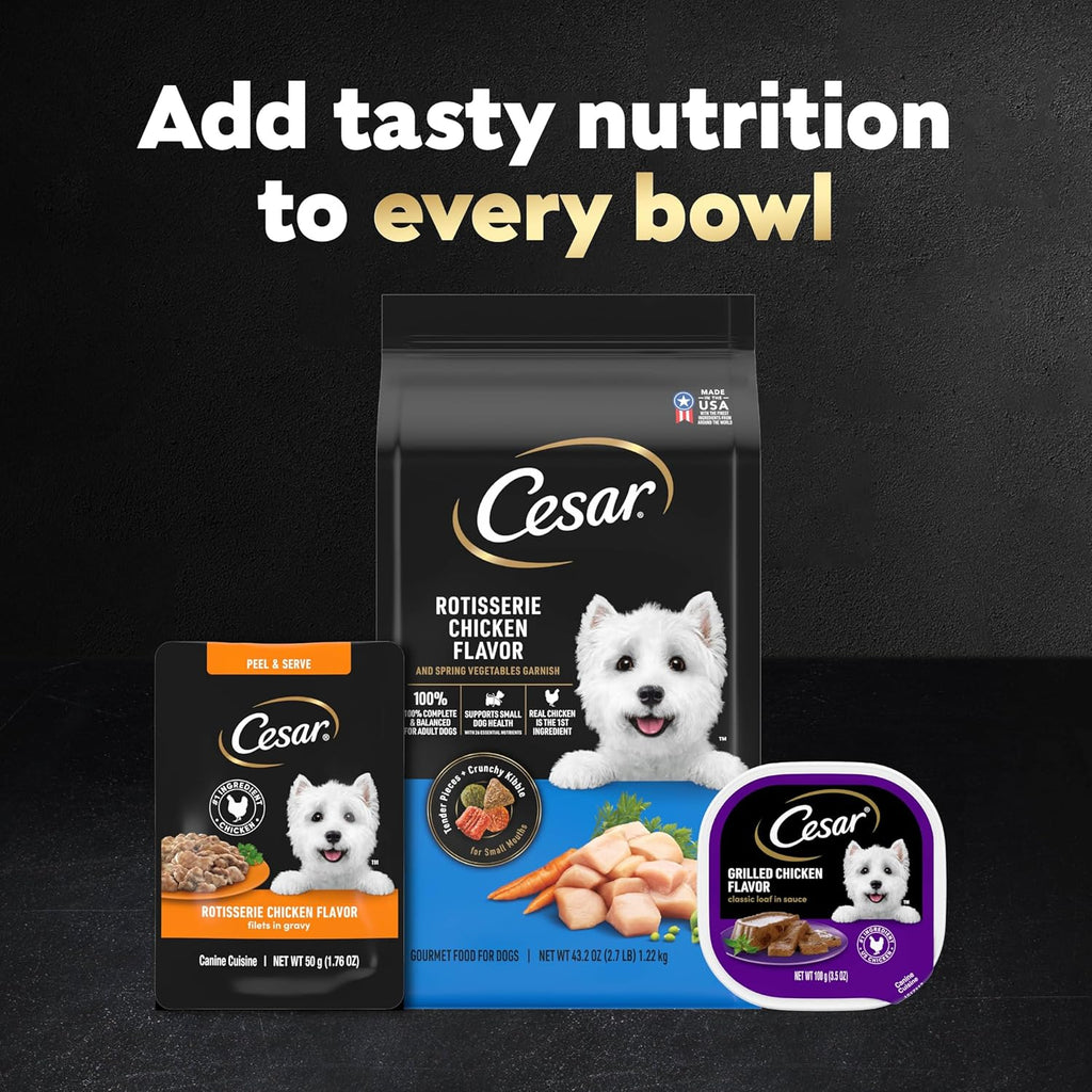 Authentic USA imported Cesar dog food variety pack branding