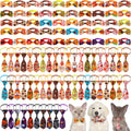 Reginary holiday dog bow tie collar set front view showing colorful pet neckwear styles