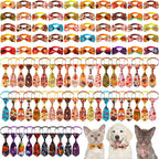 Reginary holiday dog bow tie collar set front view showing colorful pet neckwear styles