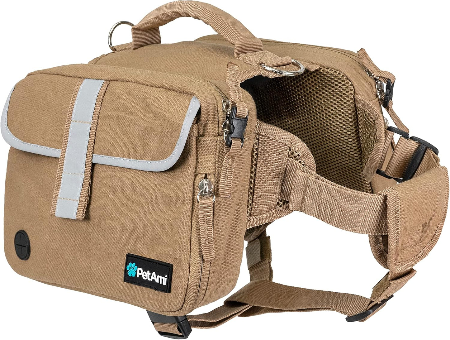 PetAmi Dog Backpack for Medium Large Dogs, Dog Saddle Bag For Dogs to Wear, Tactical Harness Saddlebag with Reflective Safety Side Pockets for Hiking, Camping, Vest Dog Pack for Travel (Black, Medium) - Image 10