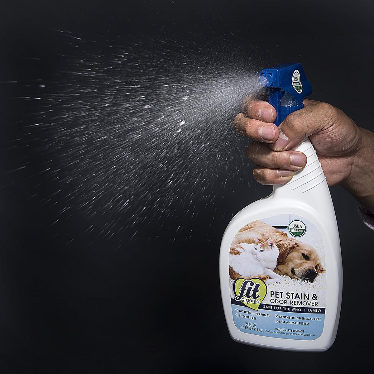 Fit Organic USDA certified organic cleaning spray back label