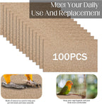 Stack of 100 pre-cut sea sand bird cage liner sheets