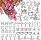 Namifin Y2K nail charms set front view of packaging and pieces