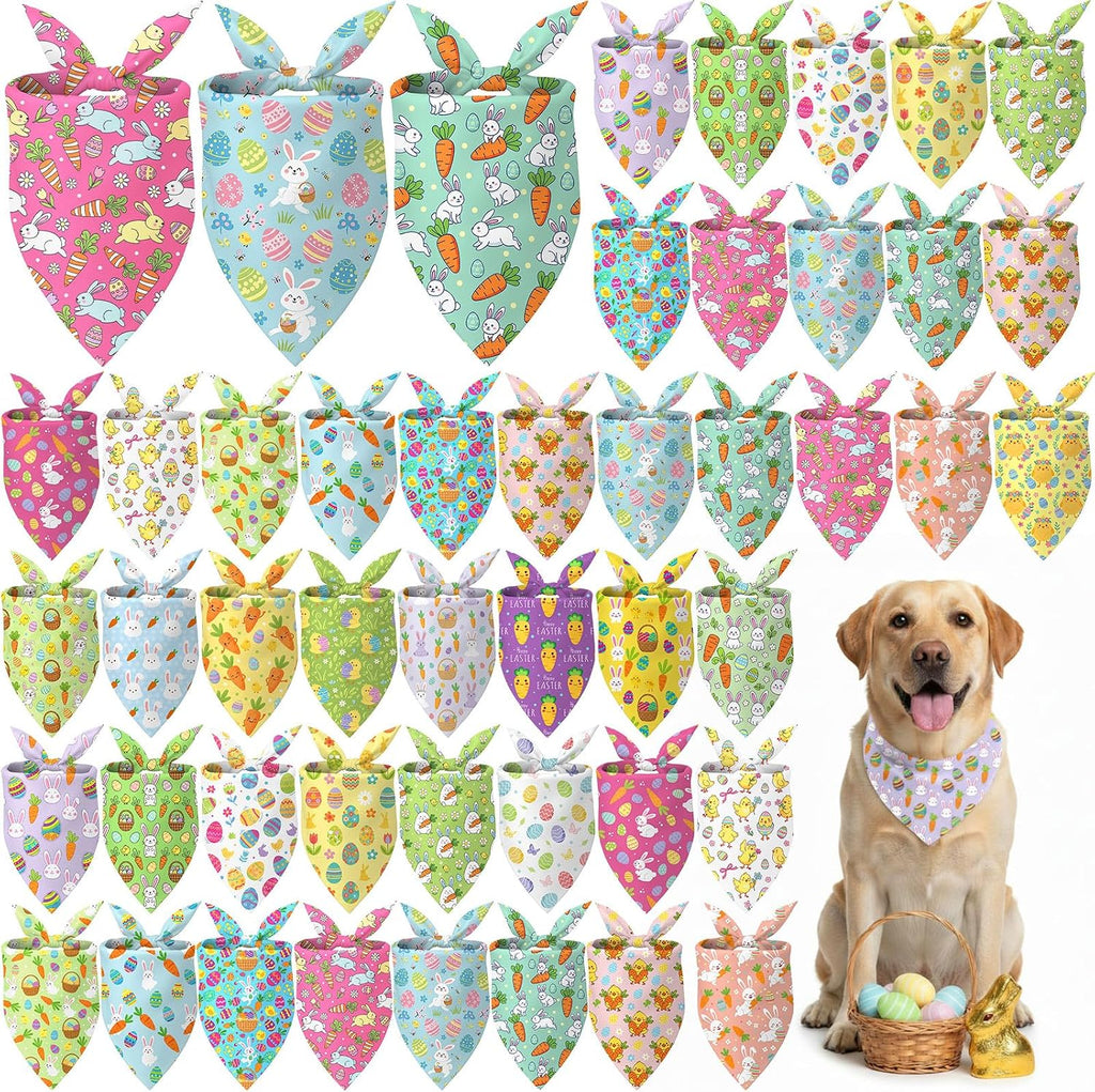 Assorted colorful footprint pattern triangle ties for premium dog styling