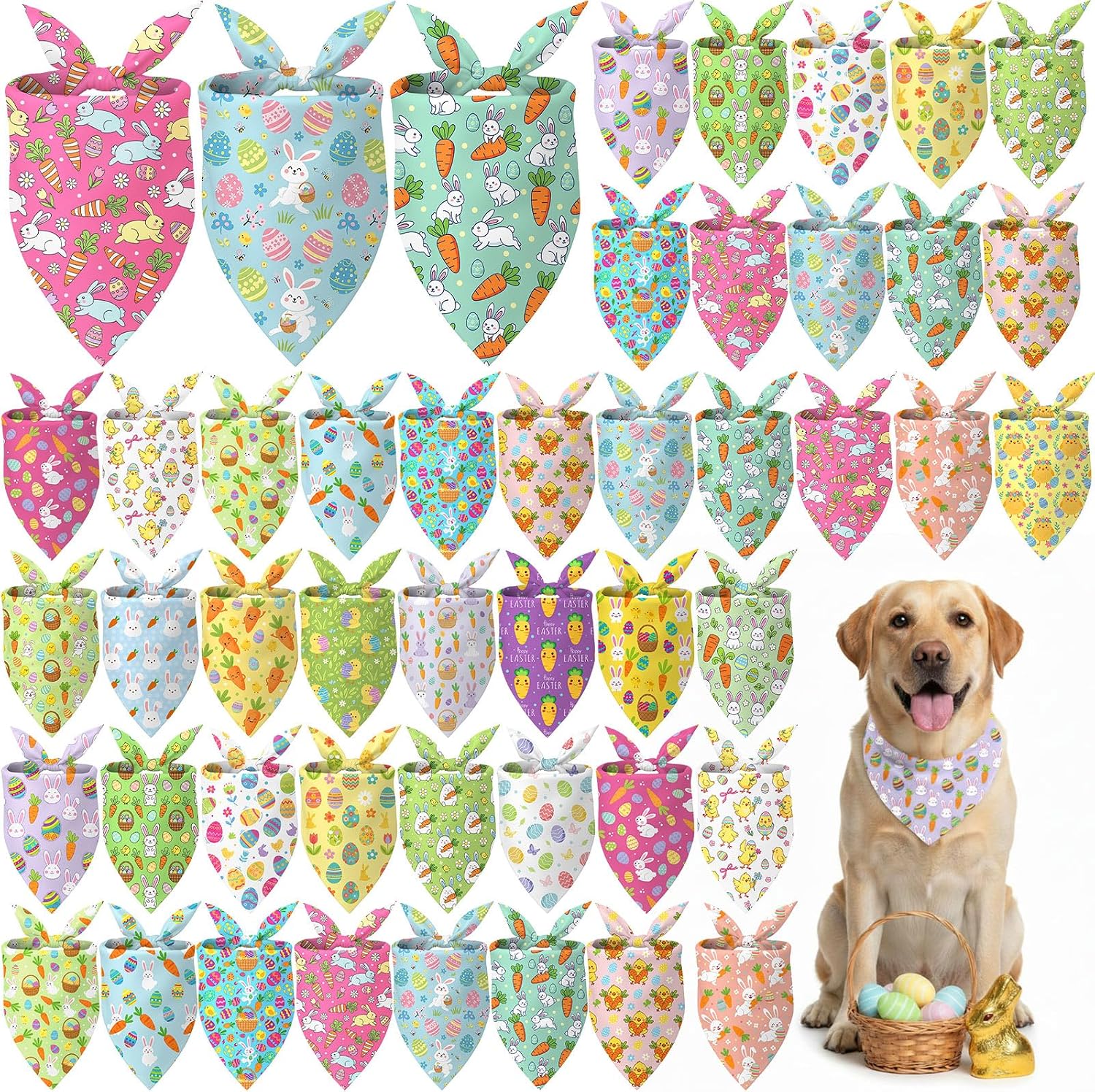 Assorted colorful footprint pattern triangle ties for premium dog styling