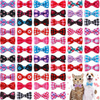 Measurement graphic showing the 9 centimeter length of the polyester pet bow tie