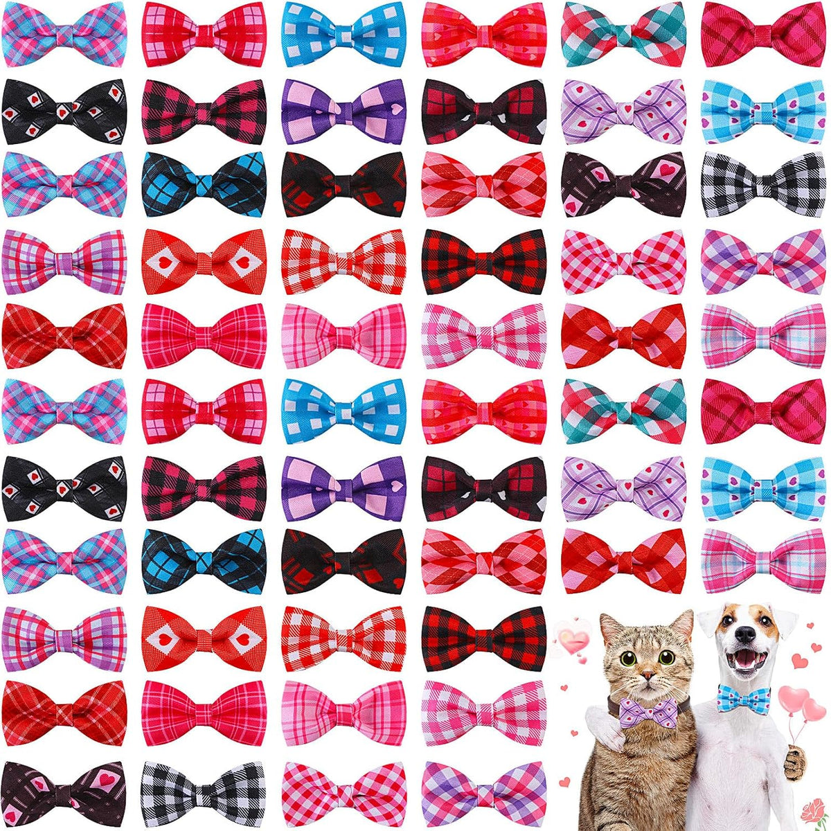 Measurement graphic showing the 9 centimeter length of the polyester pet bow tie