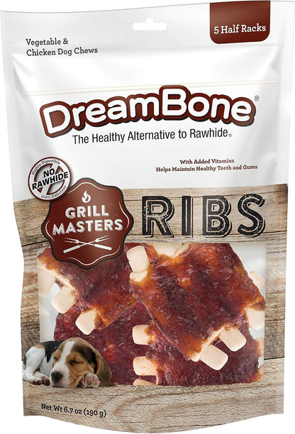DreamBone Grill Masters T-Bones mini steak shaped barbecue dog treats angle view