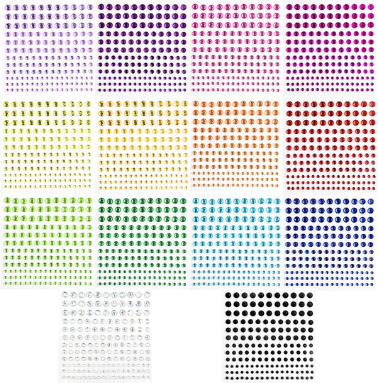 Ketsicart self adhesive rhinestone gem stickers front view