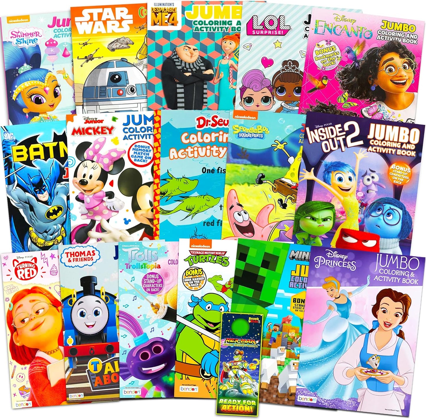 Bulk Coloring Books kids activity pack front view featuring diverse character covers