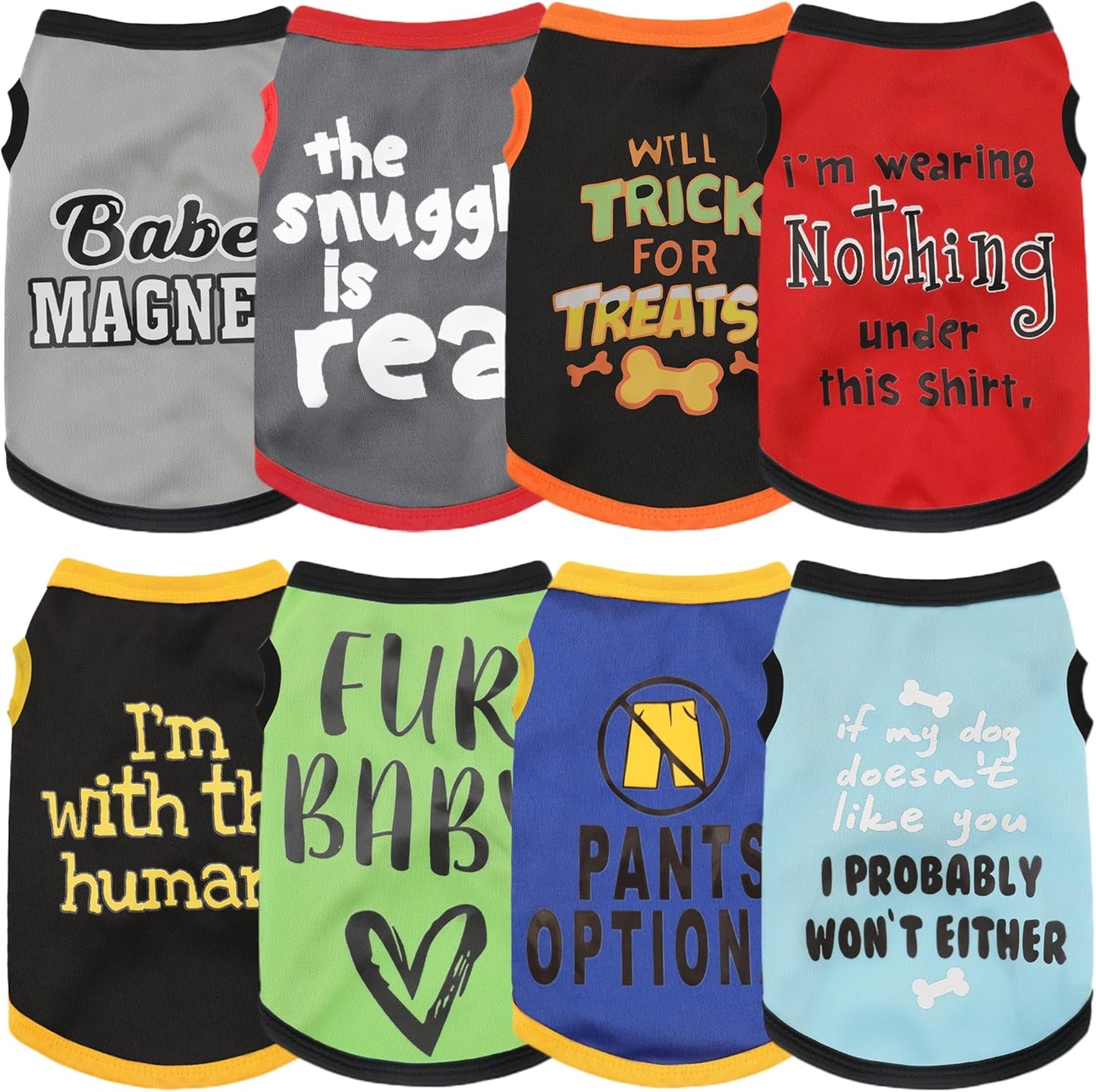 Elevate Your Pet's Seasonal Style with Playful Panache: 4-Piece Set of Dog Shirts Featuring Hilarious Printed Patterns for Airy Comfort in Summer and Fall Classic Set 1 Medium - Image 12