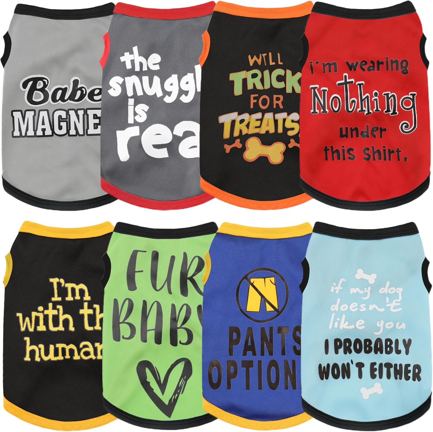 Elevate Your Pet's Seasonal Style with Playful Panache: 4-Piece Set of Dog Shirts Featuring Hilarious Printed Patterns for Airy Comfort in Summer and Fall Classic Set 1 Medium - Image 12