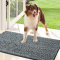 Bedsure dog door mat front view showing grey chenille texture