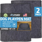 Drymate Jumbo Dog Playpen Mat (60x74), Super Absorbent, Waterproof, Slip-Resistant, Machine Washable, Reusable Puppy Pad for Training, Whelping, Housebreaking, Incontinence, Crate, Kennel (USA Made) - Image 14